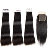 Bone Straight Hair Bundles With Closure