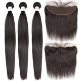 Peruvian Straight Hair Bundles With Frontal